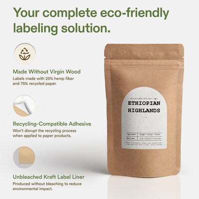 Avery Arched Laser/Inkjet Multipurpose Labels, 3" x 2-1/4", Off-White (180/Pack)