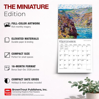 2027 BrownTrout Claude Monet 7" x 7" Monthly Wall Calendar (9798330709540)