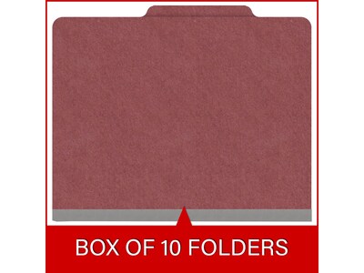 Medical Arts Press Pressboard Classification Folder, 2 Dividers, 2" Expansion, Letter Size, Dark Red, 10/Box