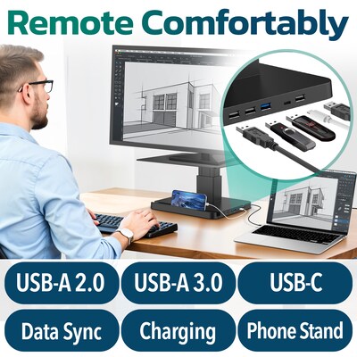 Purely S402 Adjustable Monitor Stand, Up to 22 Monitor, Black (PMS402)