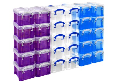 Really Useful Box 0.15 Quart Storage Container with Snap Lid, Plastic, Assorted Colors, Each (0.14 MIXED COLS)