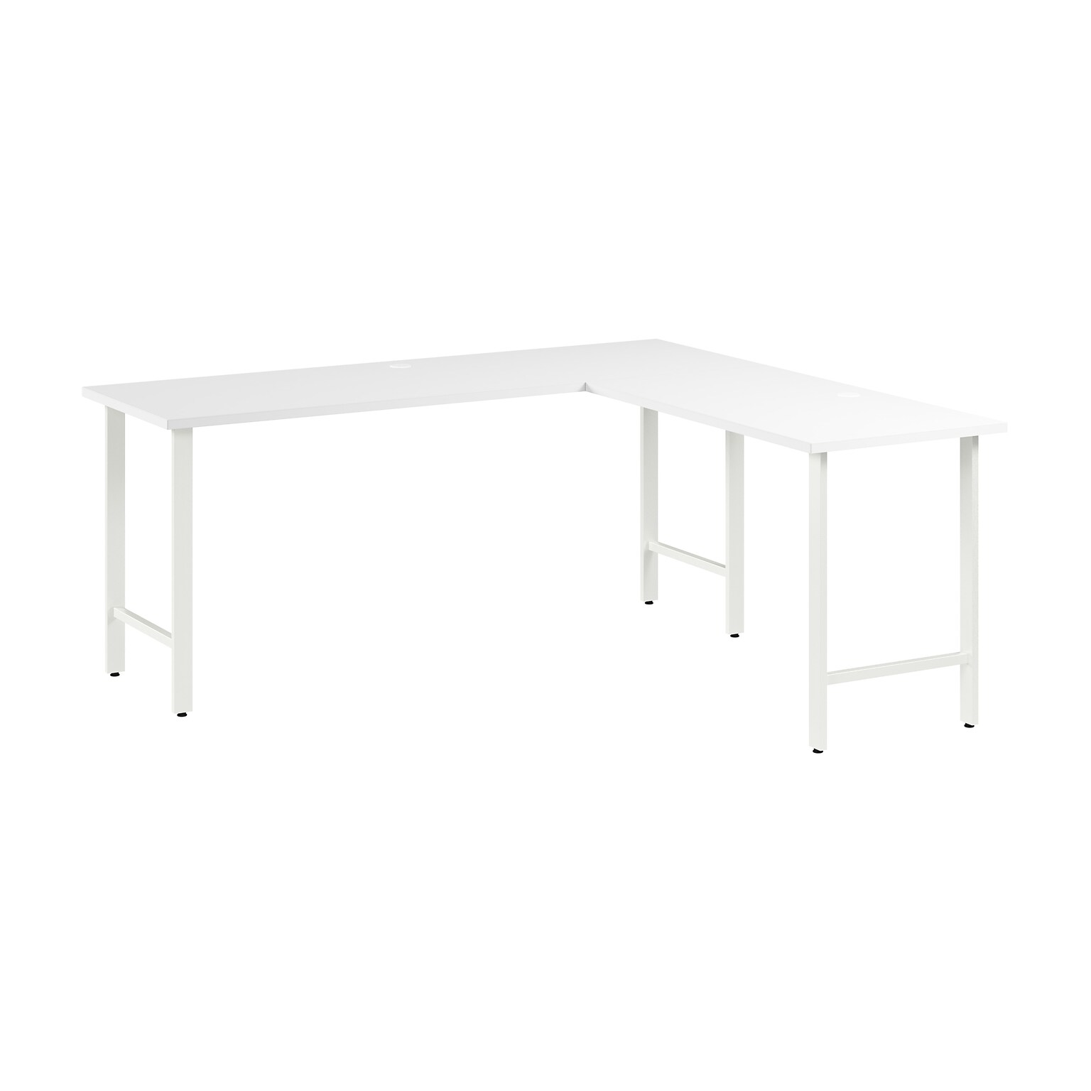 Bush Business Furniture Hustle 72W L Shaped Computer Desk with Metal Legs, White (HUS002WH)