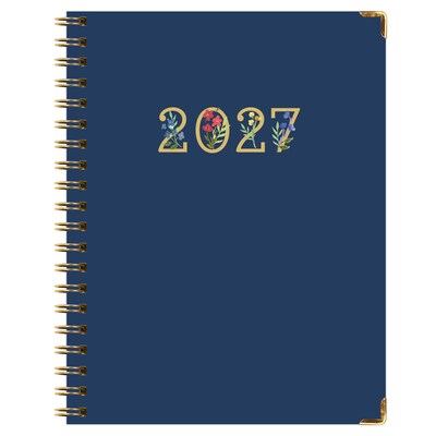 2027 Excello Brands 7.8" x 9" Weekly & Monthly Standard Planner, Paperboard Cover, Navy (FSHN-CY27-79-85)