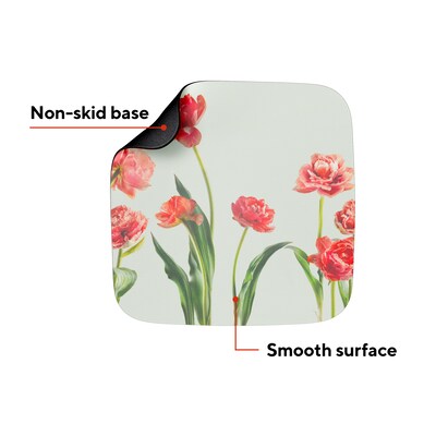Staples TECH Non-Skid Mouse Pad, PINK FLORAL (ST63283)