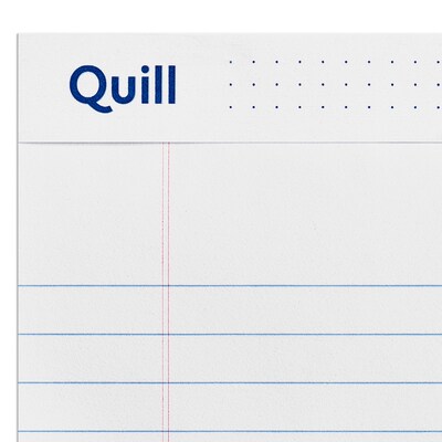 Quill Brand® Standard Series Legal Pad, 5" x 8", Wide Ruled, White, 50 Sheets/Pad, 12 Pads/Pack (742326)