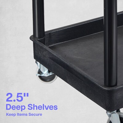 Luxor ENDURA XL 2-Shelf Utility Cart, Black (TC21-B)