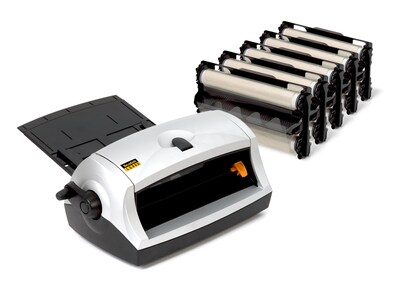 Scotch Heat-Free Cold Laminator with 5 Cartridges Value Pack, 8.5 Width, White and Black (LS960VAD)