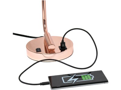 Lalia Home Studio Loft Incandescent Desk Lamp, 18.8", Polished Rose Gold (LHD-2002-RG)