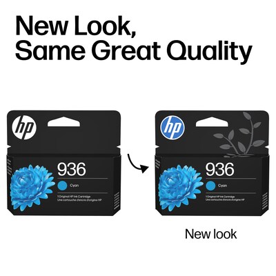 HP 936 Cyan Standard Yield Ink Cartridge, Prints Up to 800 Pages (4S6U9LN)