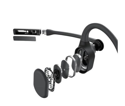 Shokz OpenComm2 Bone Conduction Wireless Bluetooth Open-Ear Headset, Black (C110-AN-BK-US)