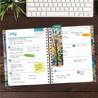 2026-2027 Excello Brands 8.5 x 11 Academic Weekly & Monthly Planner, Paperboard Cover, Watercolor Tree (FSHN-AY26-8511-43)