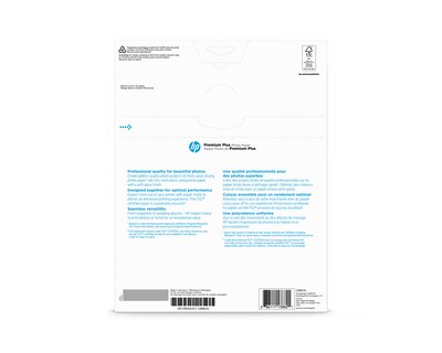 HP Premium Plus Soft Glossy Photo Paper, 8.5" x 11", 50 Sheets/Pack (CR667A)