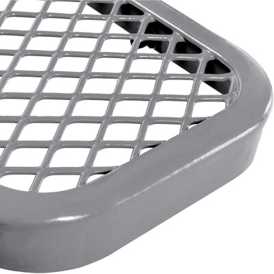 Global Industrial 8' Outdoor Steel Bench w/ Backrest, Expanded Metal, Gray (277155GY)