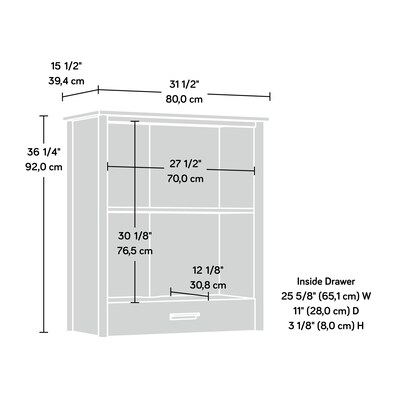 Sauder Whitaker Point 31"W Desktop Hutch, Natural Maple (429372)