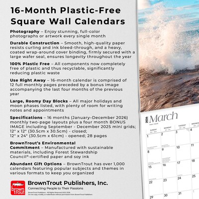 2026 BrownTrout Michigan Wild & Scenic 12" x 12" Monthly Wall Calendar (9798330704590)