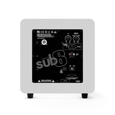 Kanto SUB8 KTSUB8VMW 300W Indoor Subwoofer Speaker, Matte White