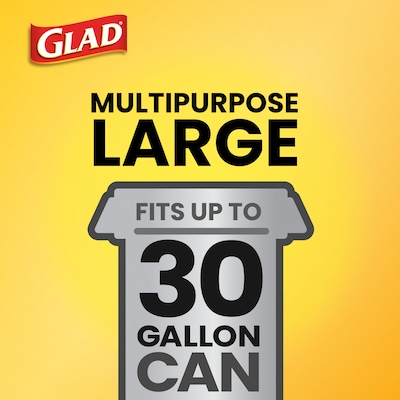 Glad 30 Gallon Large Drawstring Trash Bags, 90/Box (78952)