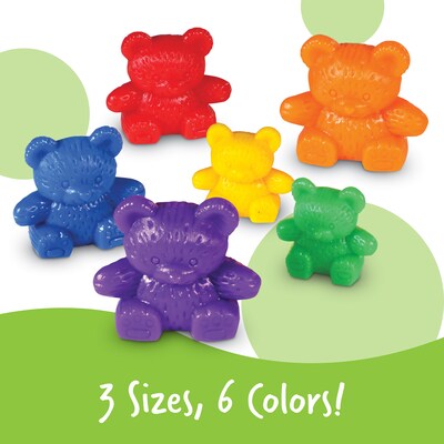 Learning Resources Three Bear Family Rainbow Counters, Assorted Colors, Set of 96 (LER0744)