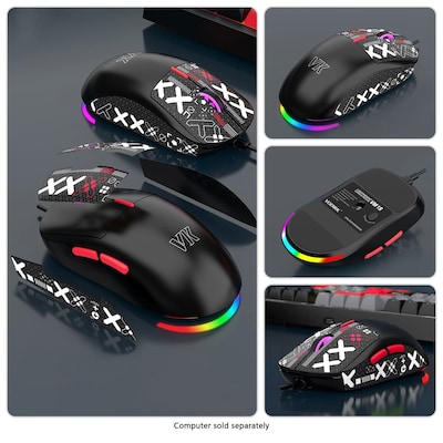 SaharaCase Wired Gaming Keyboard & Mouse Combo, Black/Red (KB30)