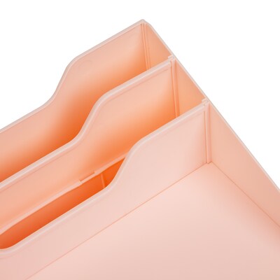 Mind Reader 5-Compartment Plastic Desk Tray, Pink (ANCHBOX5-PNK)