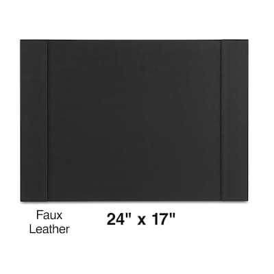 Staples Refillable Faux leather Desk Pad with Side Rail, 24" x 17", Black (ST45058-CC)