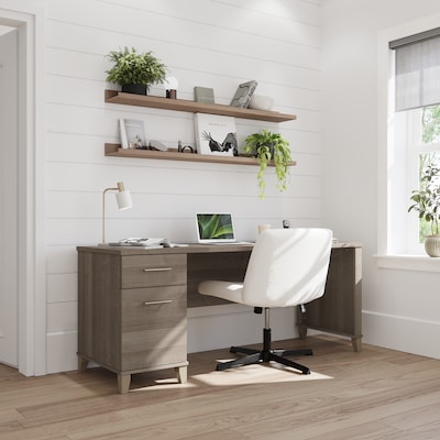 Bush Furniture Somerset 72"W Office Desk with Drawers, Ash Gray (WC81672)