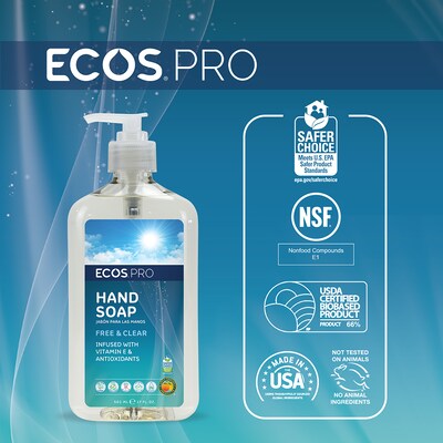 ECOS PRO Liquid Hand Soap, Free & Clear Scent, 17 Oz. (PL9663/6)