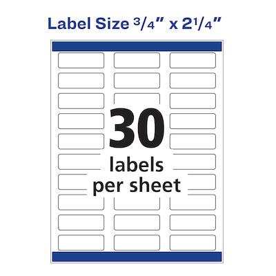 Avery Sure Feed Inkjet Return Address Labels, 3/4" x 2-1/4", 600 Labels/Pack (8257)