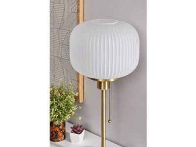 Adesso Hazel Incandescent Table Lamp, Antique Brass/Frosted White (4277-21)