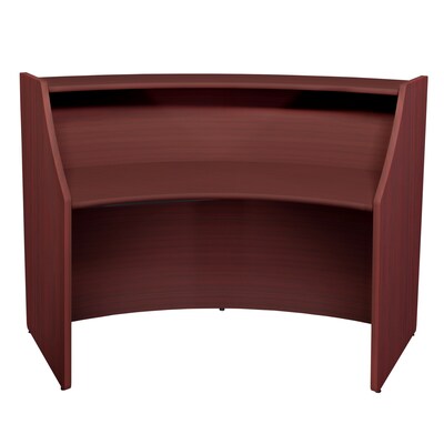 Regency Marque 72"W Curved Reception Desk Workstation, Mahogany (77290MH)