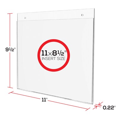 Deflect-O Classic Image Document Holder, 8.5" x 11", Horizontal, Wall Mounted, Clear Plastic (68301)