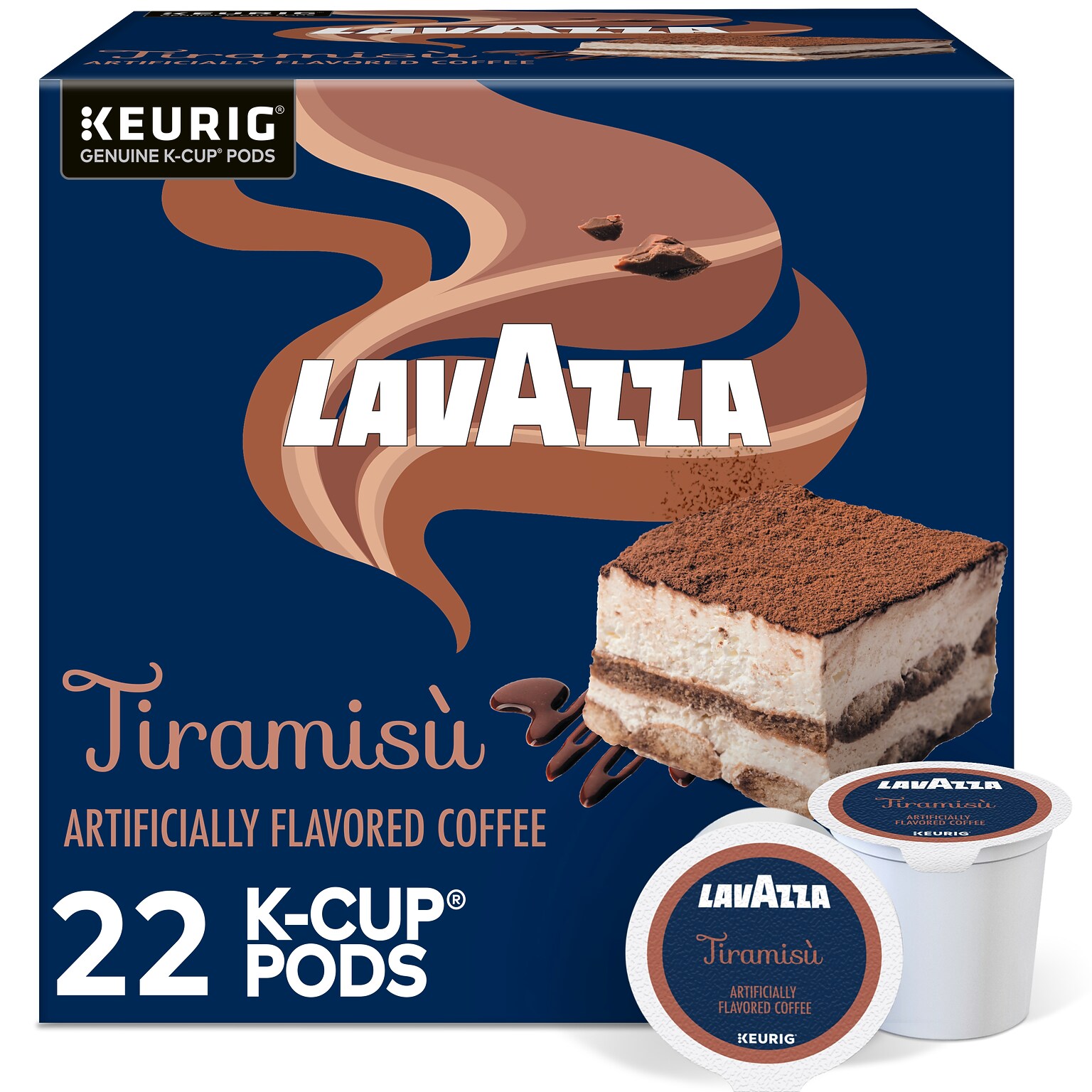 Lavazza Tiramisù Coffee Keurig® K-Cup® Pods, Light Roast, 22 Pods/Box (5000384724)