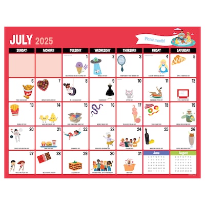 2025-2026 TF Publishing Every Days A Holiday 22 x 17 Academic Monthly Desk Pad Calendar, Multicol