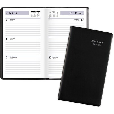 2025-2026 AT-A-GLANCE DayMinder 3.5 x 6 Academic Weekly Planner, Black (AY48-00-26)