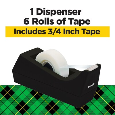 Scotch Magic Invisible Clear Tape With Dispenser, 0.75 x 27.77 yds., 1 Core, 6 Rolls/Pack (MMM810K6C38)