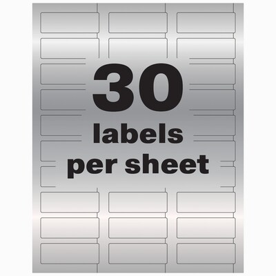 Avery PermaTrack Metallic Laser Asset Tag Labels, 3/4" x 2", Silver, 30 Labels/Sheet, 8 Sheets/Pack, 240 Asset Tags/Pack (61524)