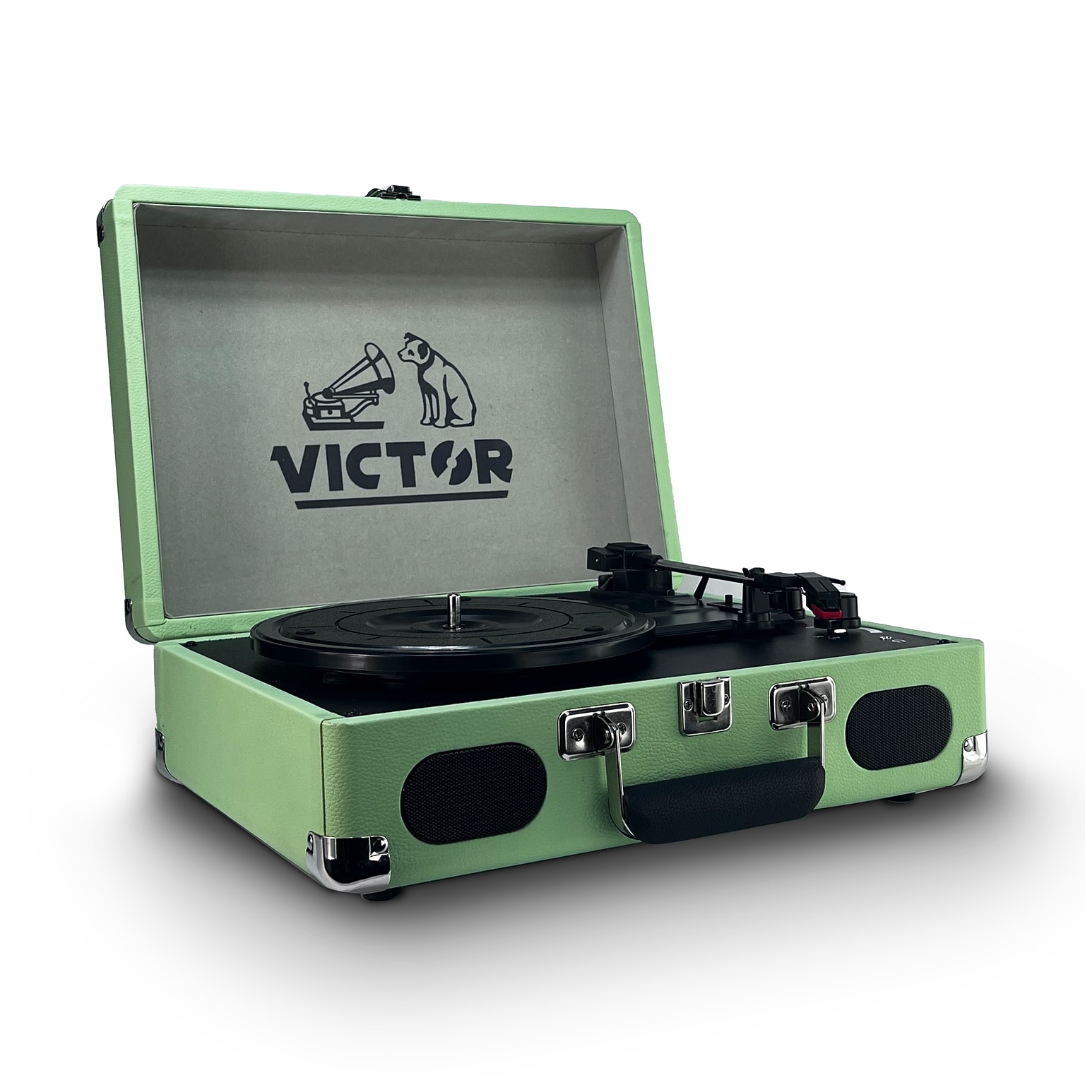 Victor Metro Plus Bluetooth Suitcase Turntable 3-Speed Vinyl Record Player with Speakers, Mint