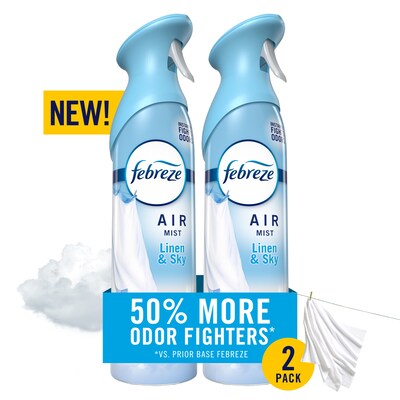 Febreze Air Mist Air Freshener Spray, Linen & Sky Scent, 8.1 oz., 2/Pack (4108/77995)