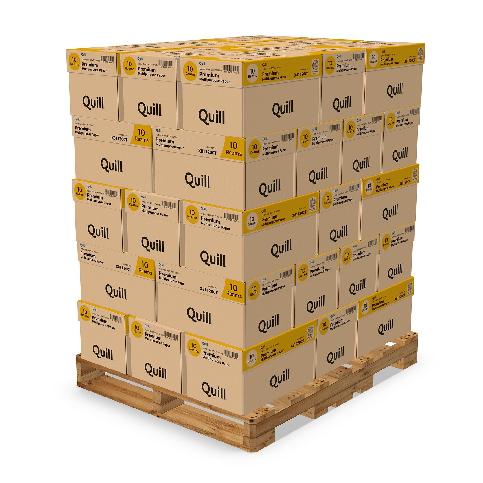 Quill Brand® 8.5 x 11 Premium Multipurpose Paper by the Pallet, 20 lbs., 97 Brightness, 1-5 Pallets (X81120)