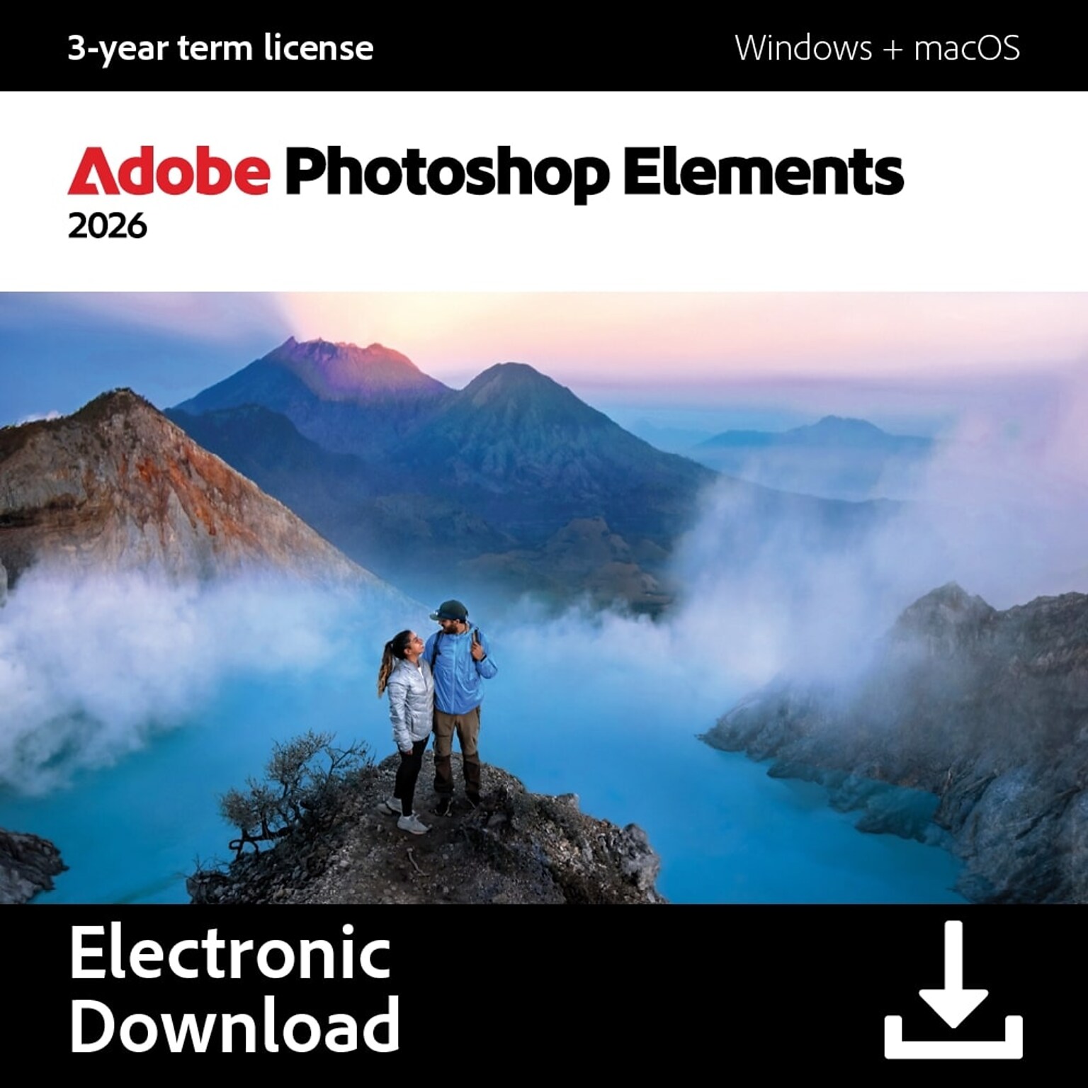 Adobe Photoshop Elements 2026 Photo  Editing for PC & Mac, 3-Year, Download (ADO951800V260)