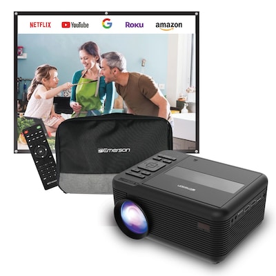 Emerson Home Theater Portable LCD Projector with Built-In DVD Player, Remote, and Projector Screen (EVP-2501C)
