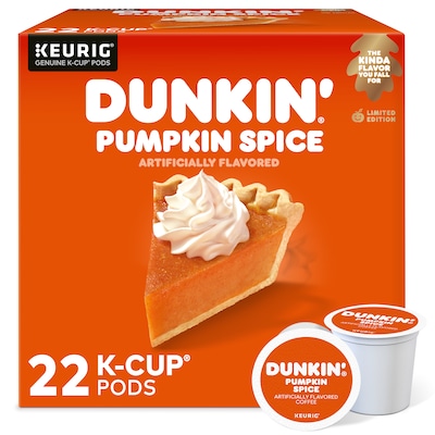 Dunkin Pumpkin Spice Coffee Keurig® K-Cup® Pods, Light Roast, 22/Box (5000202812)