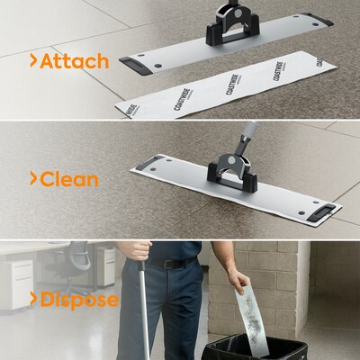 Coastwide Professional Microfiber Wet Mop Pad, 4.5" x 19", White, 500/Carton (CW63404CT)