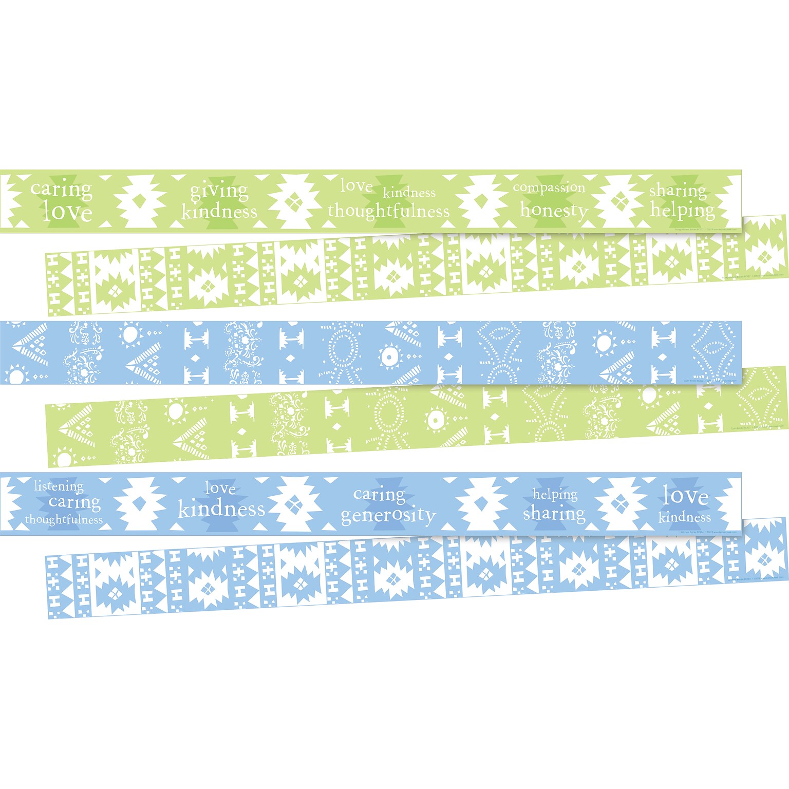 Barker Creek Double-Sided Border Set, 35 x 3, Thoughtful & Kind, 3 designs, 36/Set (4037)