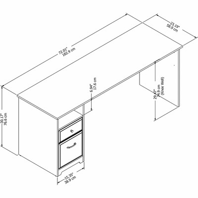 Bush Furniture Cabot 72"W Computer Desk with Drawers, Espresso Oak (WC31872)