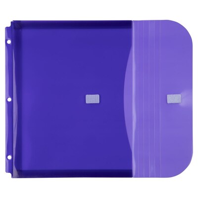 JAM Paper Plastic Binder Pocket, Purple, 3/Pack (218VB1PUX3)