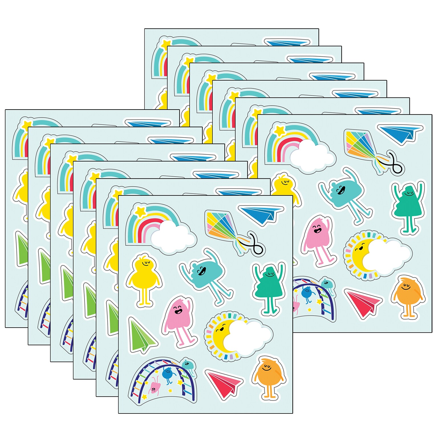 Carson Dellosa Education Happy Place Shape Stickers, Multicolored, 72/Pack, 12 Packs/Bundle (CD-168319-12)