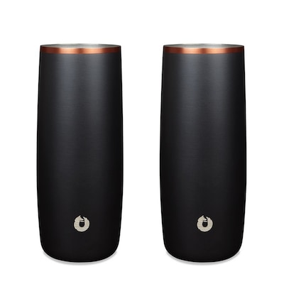 Stainless Steel Highball Cocktail Glass Set, Set of 2 - Black