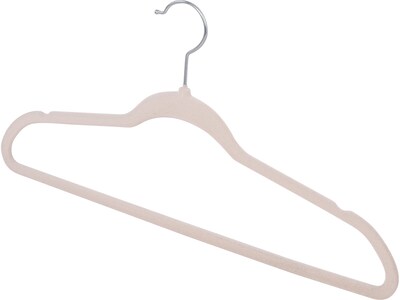 Honey-Can-Do Metal Slim-Profile Nonslip Velvet Hanger, Ivory, 25/Pack (HNG-08596)