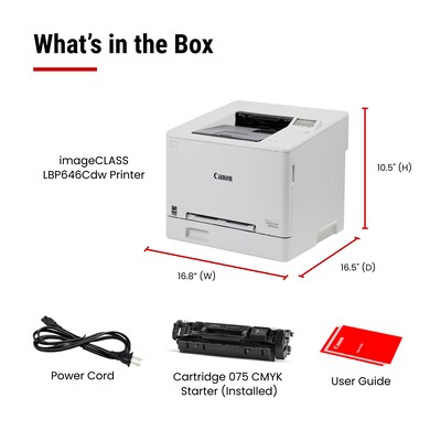 Canon imageCLASS LBP646Cdw Series Wireless Color Print Only Laser Printer, Best for Home Office (6929C008)